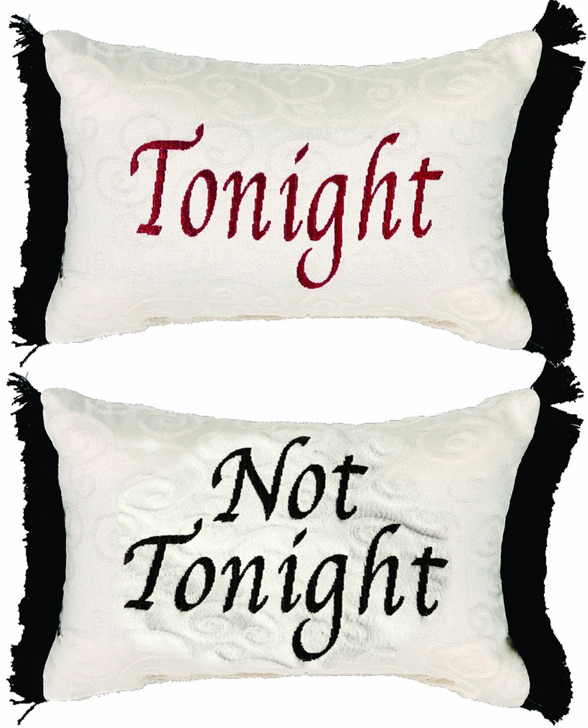 Manual 12.5 X 8.5Inch Decorative Throw Pillow, Tonight Or Not Tonight Reversible Damask