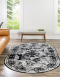 Unique Loom Sofia Collection Area Rug - Salle Garnier (2 x 3 1 Oval, Black/ Ivory)