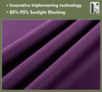 Pi Blackout French Door Curtain,Door Window Shade Privacy Thermal Insulated Long Door Curtain For Glass Door/Sliding Door/Tie Up Shade 1 Panel (W26Xl80,Royal Purple)