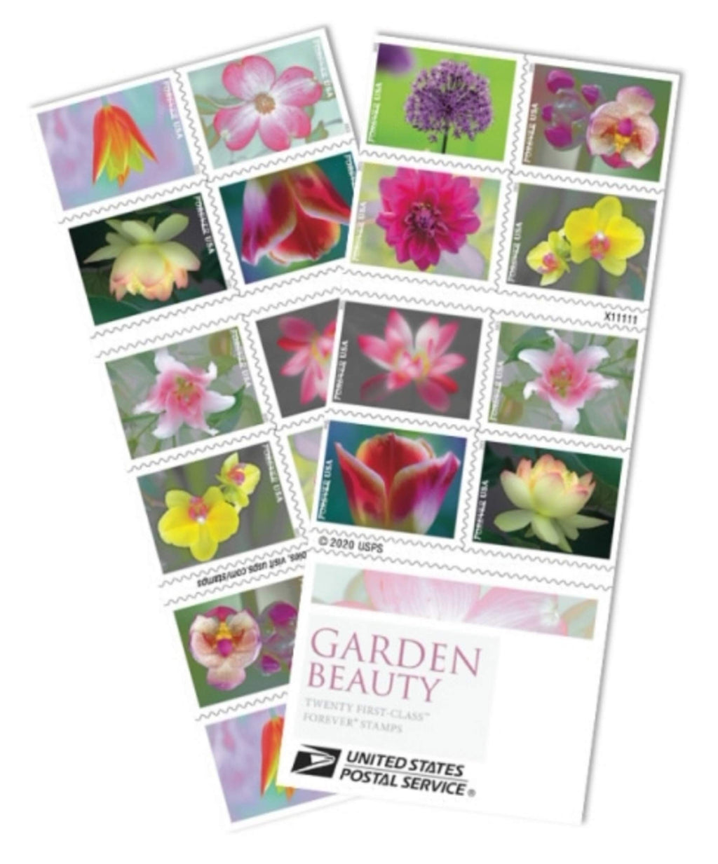 Usps Garden Beauty Forever Postage Stamps Book Of 20 Self-Stick First Class Wedding Celebration Anniversary Flower Party (20 Sta