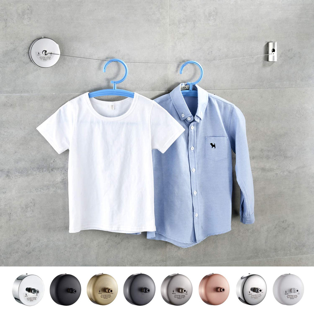 Joom Retractable Clothesline Stainless Steel Heavy Duty 9Feet(Max) For Hanging Drying In Bathroom Laundry Hotels, Chrome Finish,