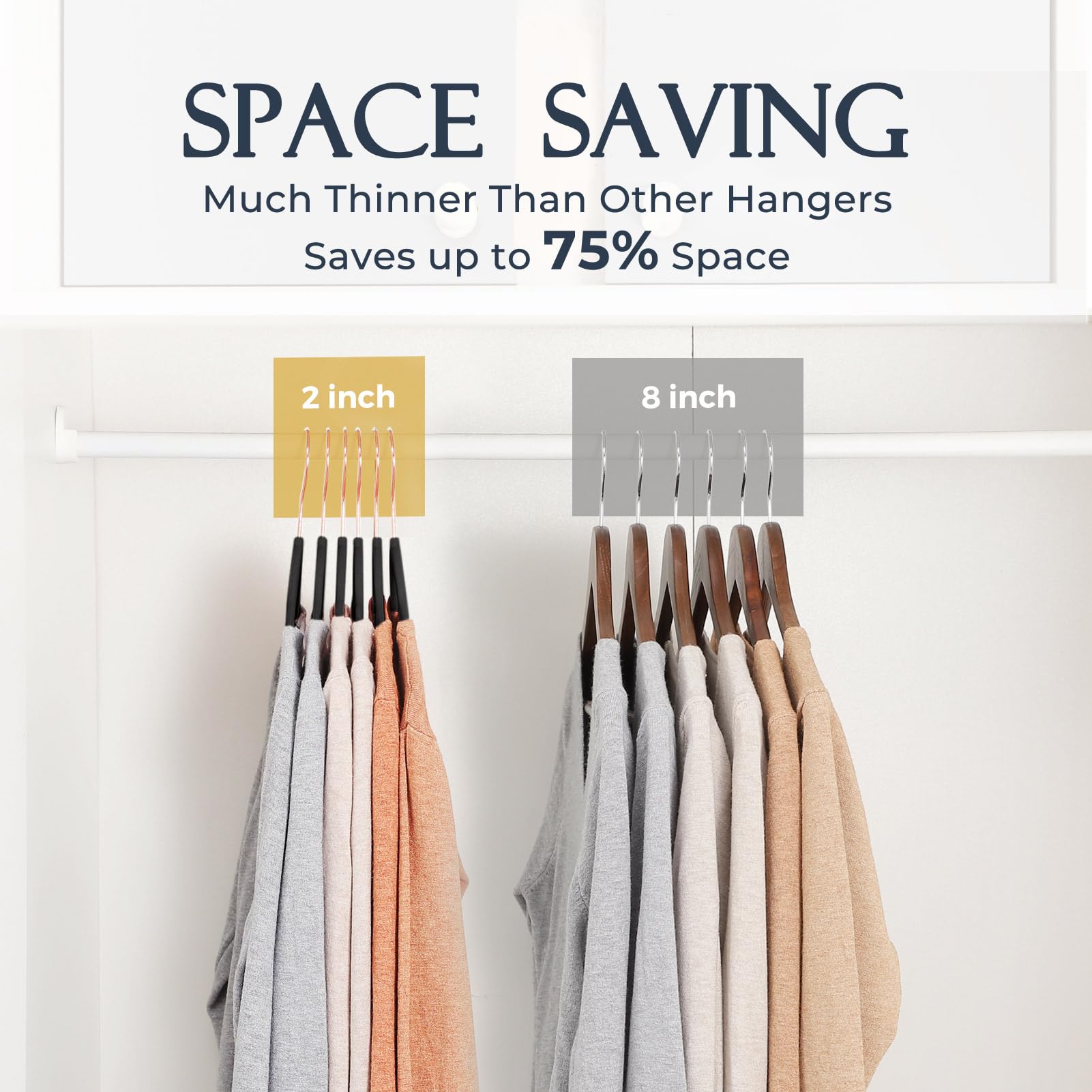 House Day Velvet Hangers 30 Pack, Premium Clothes Hangers Non-Slip Felt Hangers, Sturdy Black Hangers Heavy Duty Coat Hangers, D
