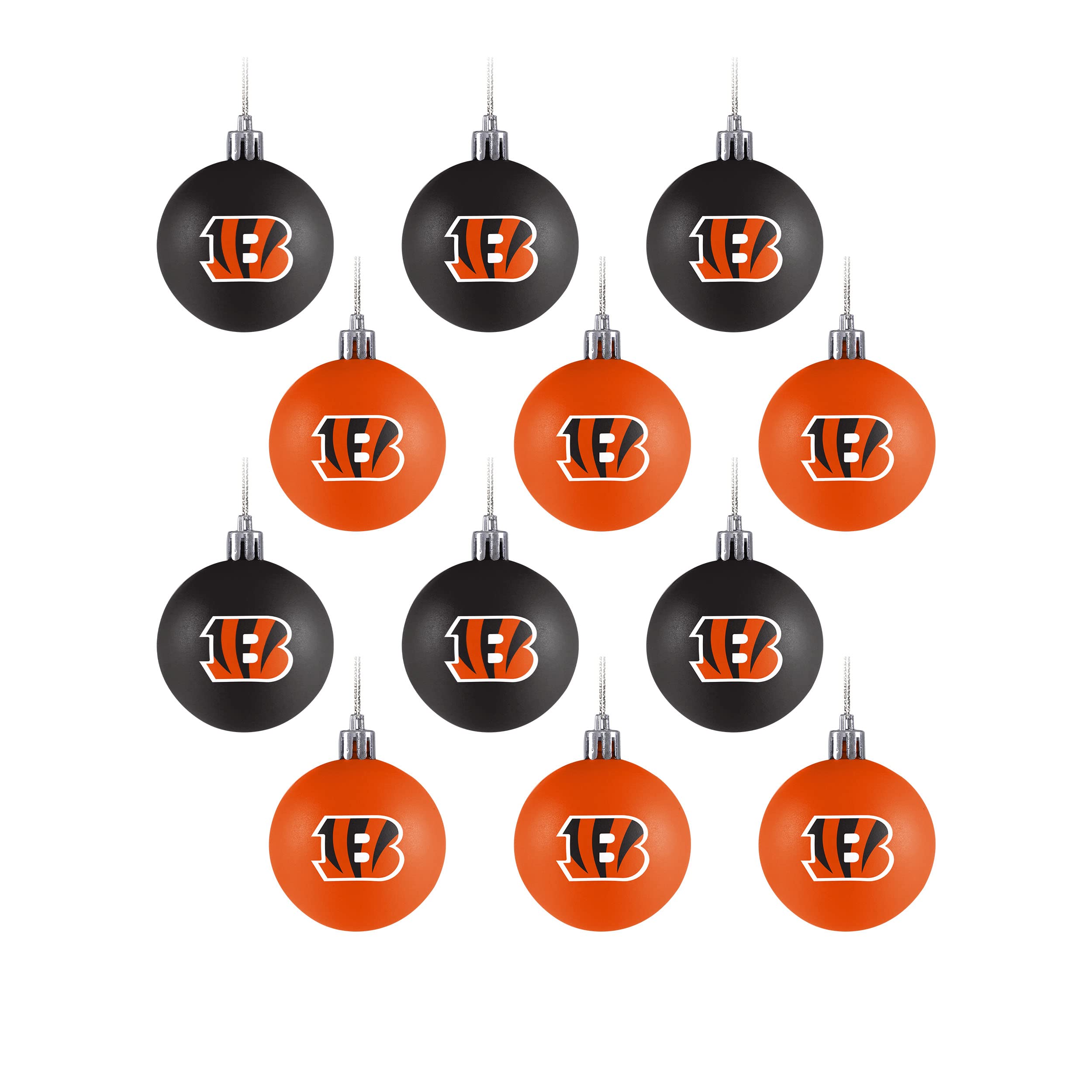 FOCO Cincinnati Bengals 12 Pack Plastic Ball Ornament Set