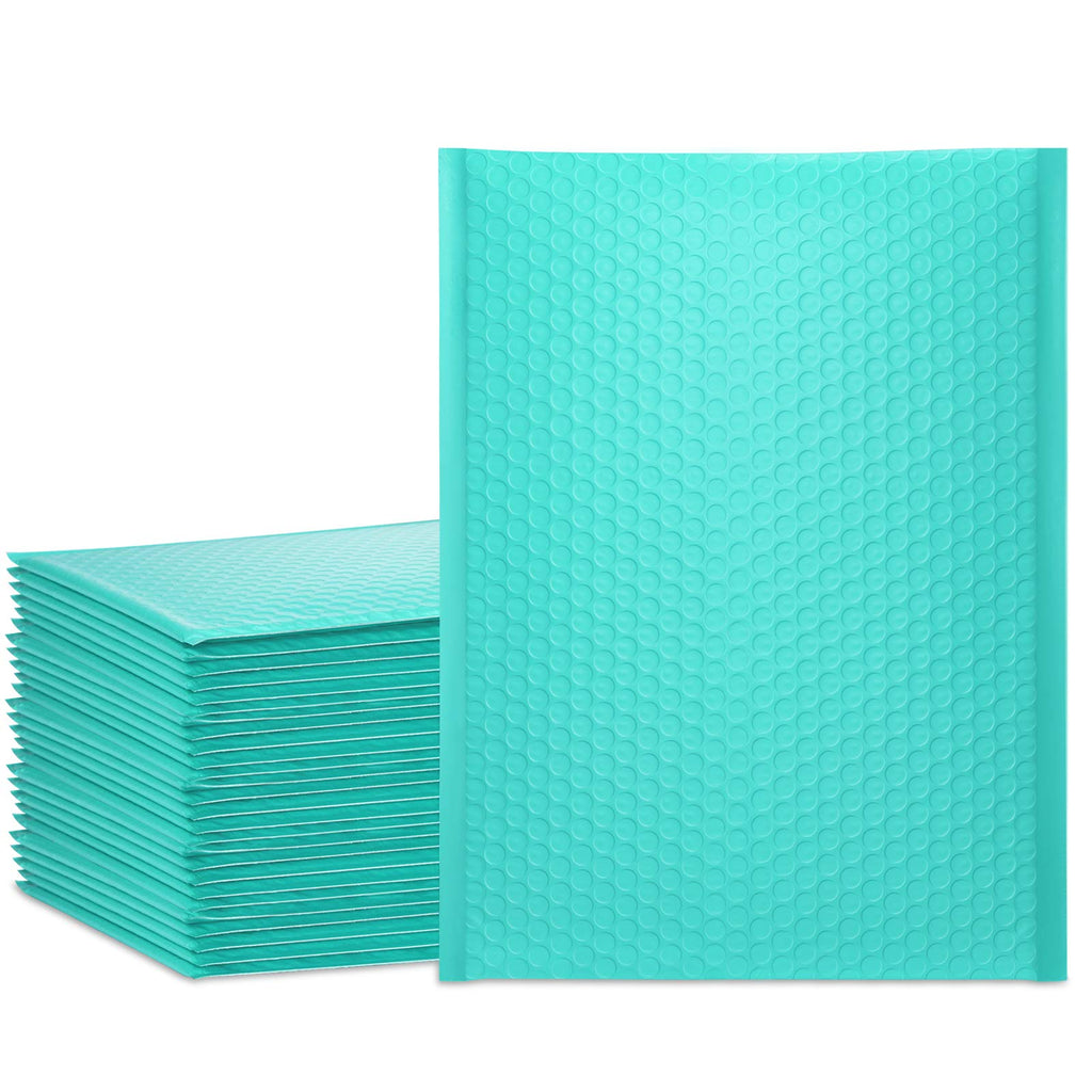 Ucgou Bubble Mailers 10.5X16 Inch Teal 25 Pack Poly Padded Envelopes Large #5 Mailing Packages Opaque Packaging Postal Self Seal