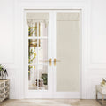 Nicetown Linen Door Curtain For Door Window, Farmhouse French Door Curtain Shade For Kitchen Bathroom Thermal Insulated 100% Blackout Tie Up Shade For Patio Sliding Glass, 1 Panel, Natural, 26' X 72'
