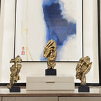 Aboxoo 3 Pcs Thinker Statue, Silence Is Gold Abstract Art Figurine, No Hear No See No Speak Modern Home Resin Sculptures Decorat