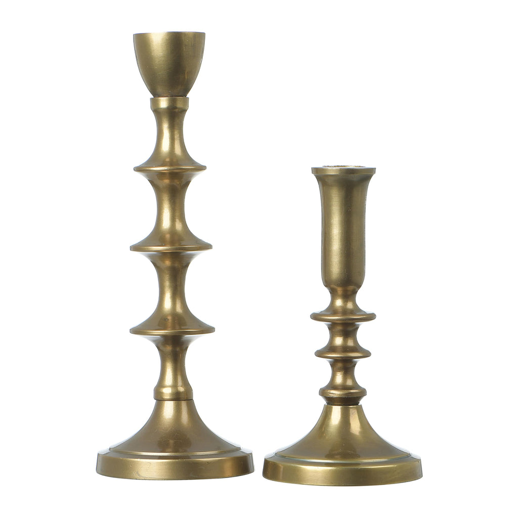 Creative Co-Op Gold, Set of 2 Taper Holder, Black