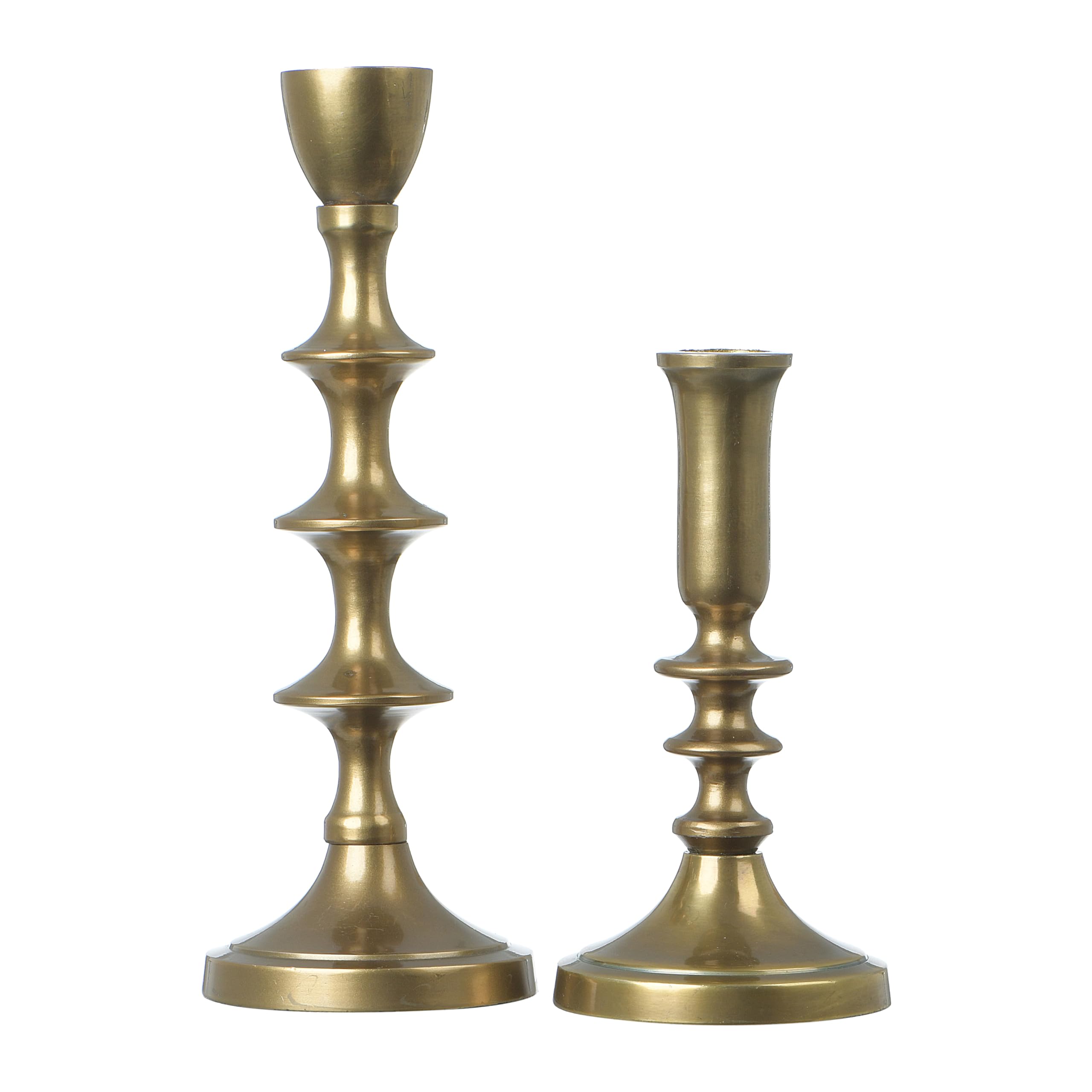 Creative Co-Op Gold, Set of 2 Taper Holder, Black