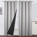 Lemomo 100% Blackout Curtains 52 X 84 Inch/Light Grey Curtains 2 Panels With Black Lining Room Darkening Thermal Insulated Bedro