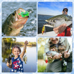 MOVINPE Fishing Advent Calendar - 2024 Fishing Lure Gift Set for Men & Boys, 24 Topwater Lures, Plastic, Blue