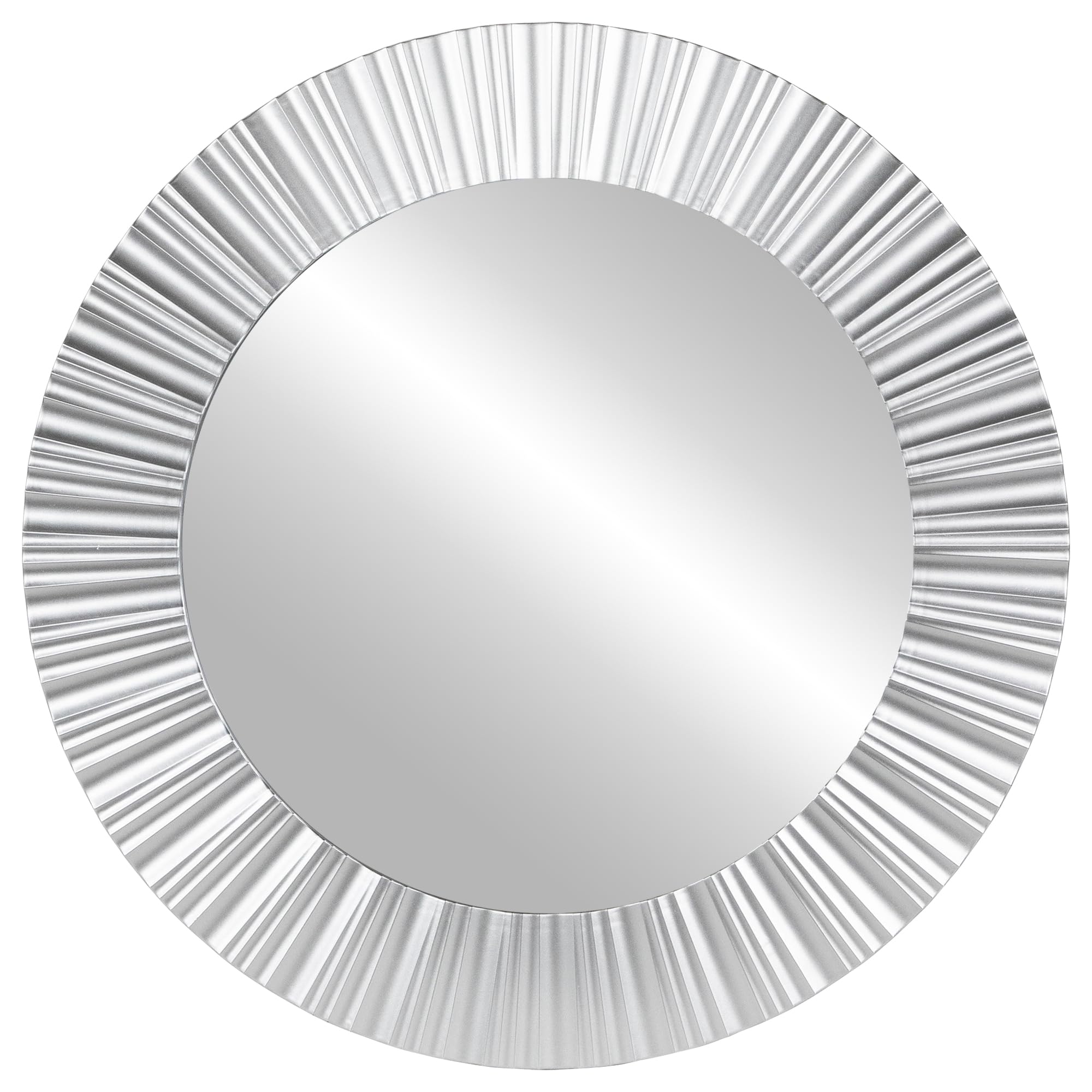 Northlight Simply Elegant Fluted Frame Decorative Round Wall Mirror, 20, Silver