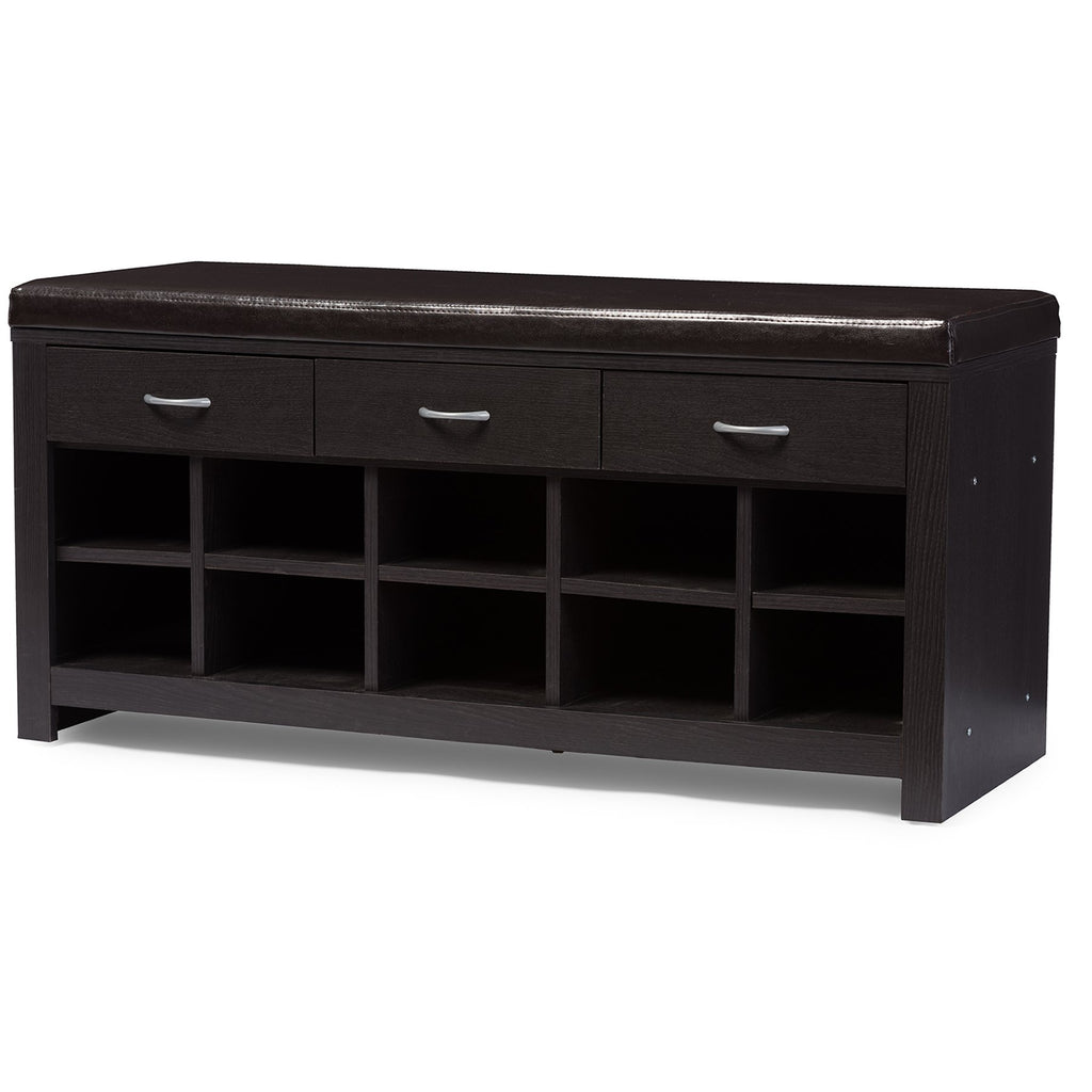 Baxton Studio Entryway Bench, Espresso