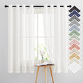 Nicetown Linen Sheer Curtains Flax Textured, Grommet Top Casual 63' Long Thick Semitransparent Flax Sheer Window Treatment For