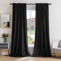 Miulee Black Velvet Curtains Thermal Insulated Blackout Curtain Drapes For Bedroom Living Room Darkening 108 Inches Long Curtains Panels Rod Pocket Set Of 2