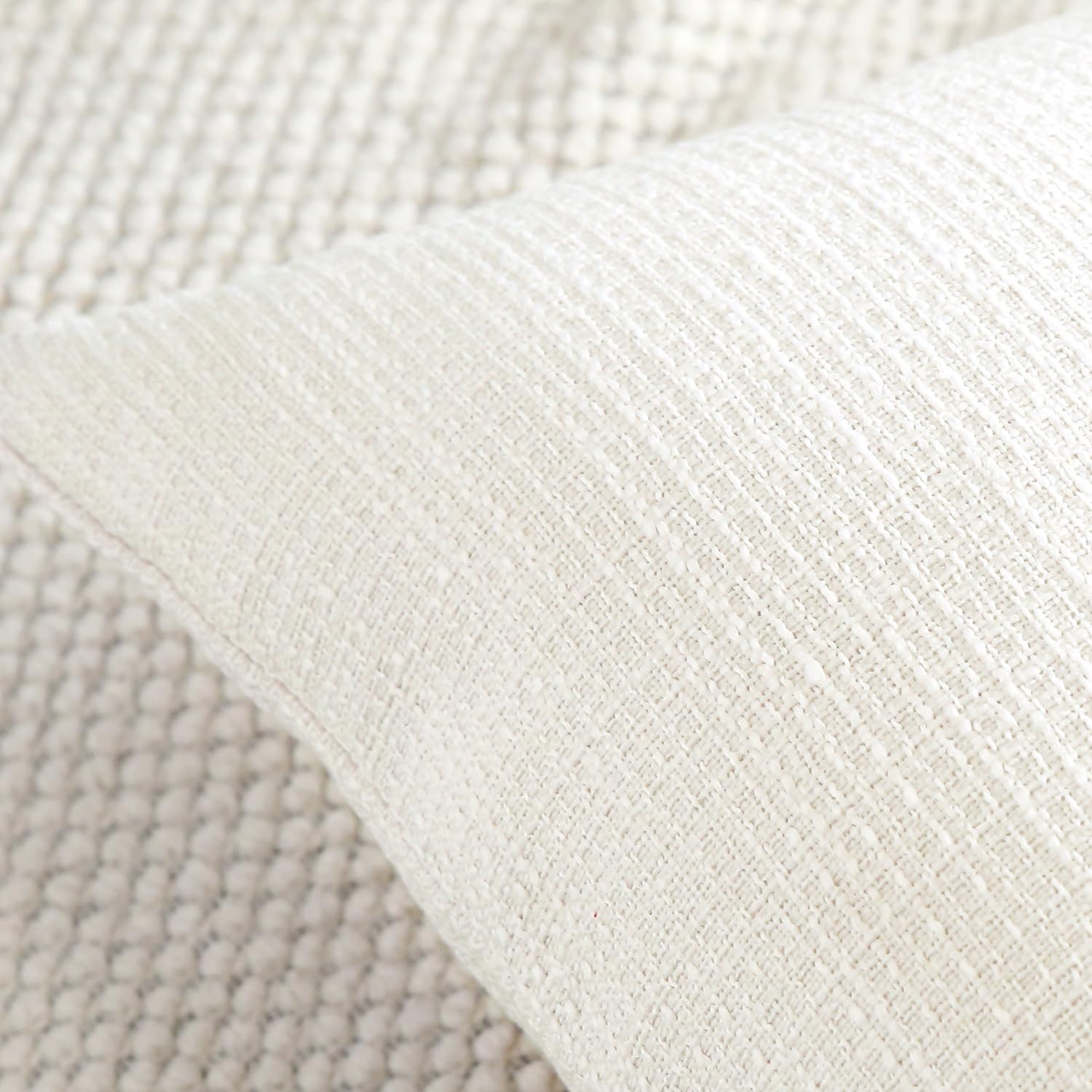 Otostar Linen Throw Pillow Covers Set Of 2 Decorative Square Pillowcases Cushion Covers 13.5X13.5 Inch For Home Decor Sofa Bedroom Car 34 X 34 Cm Cream White/Beige