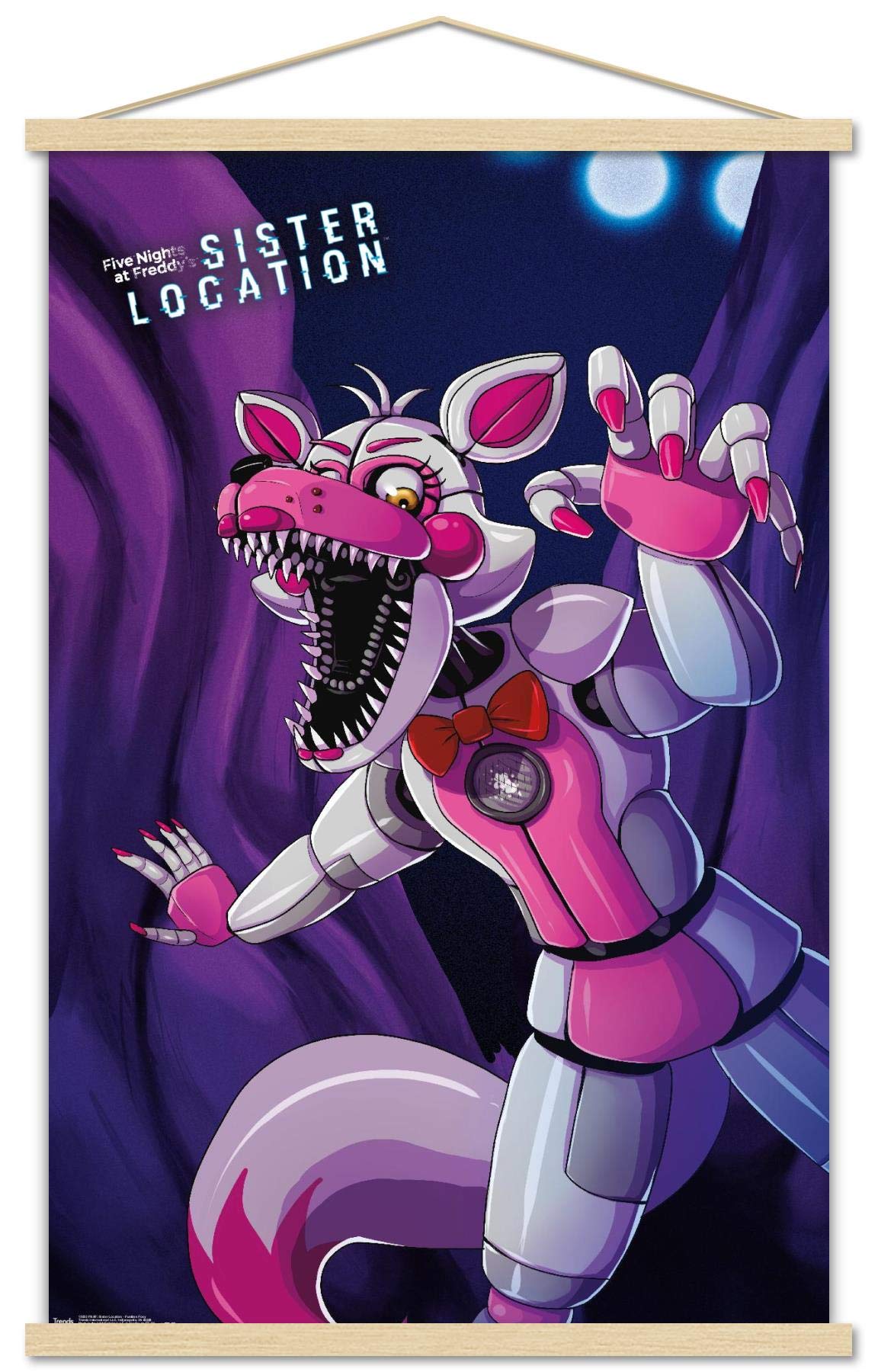 Trends International Five Nights at Freddys: Sister Location - Funtime Foxy Wall Poster, 22.375 x 34, Print and Beechwood Hange