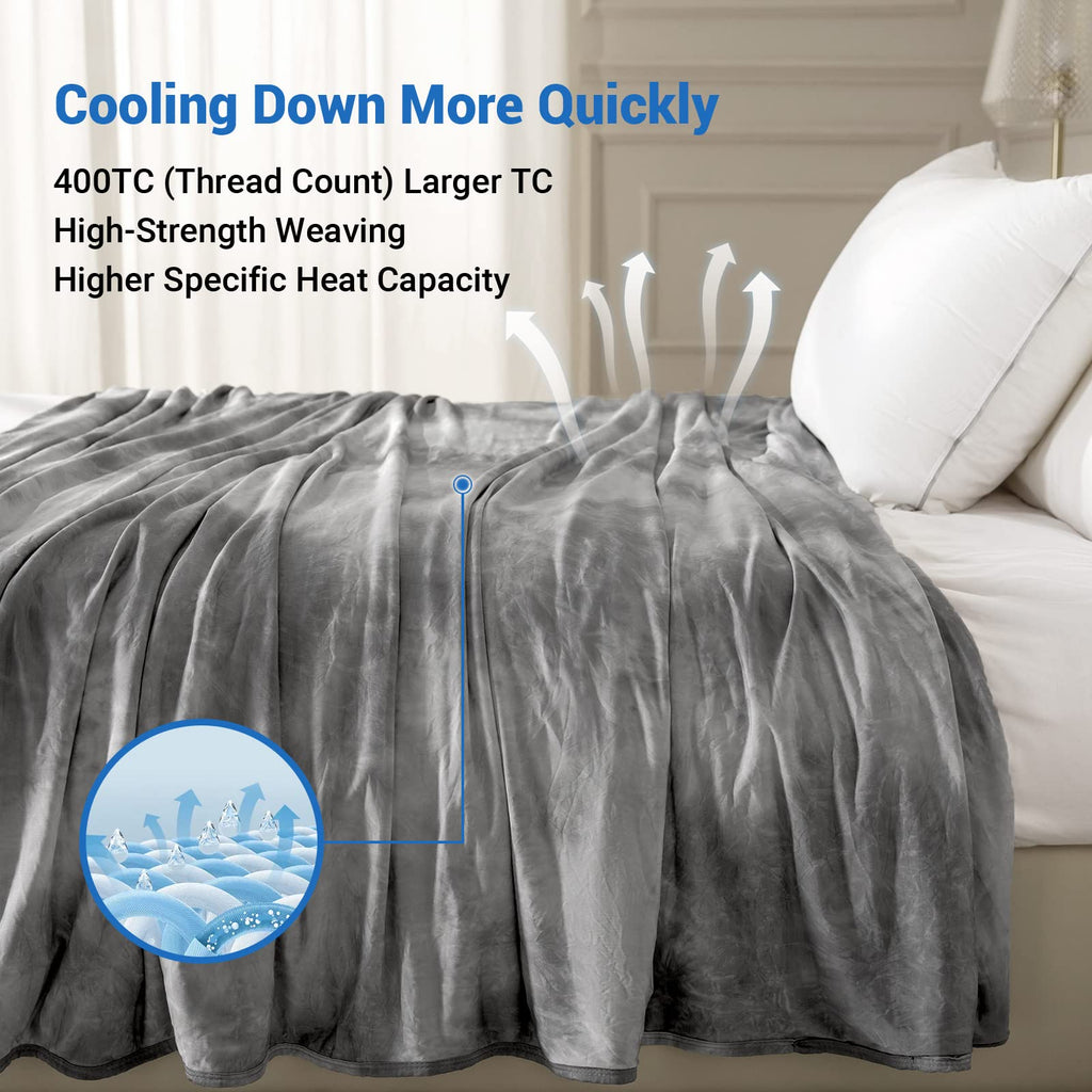 Topcee Cooling Blanket (90''X104''King Size) For Hot Sleepers,Absorbs Heat To Keep Body Cool For Night Sweats,100% Oeko-Tex Cert