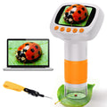 Pocket Kids Microscope for Over 3 Years Old, 1000X Handheld Microscope for Kids w/2 IPS Digital, Photo Video Mini Portable Micr