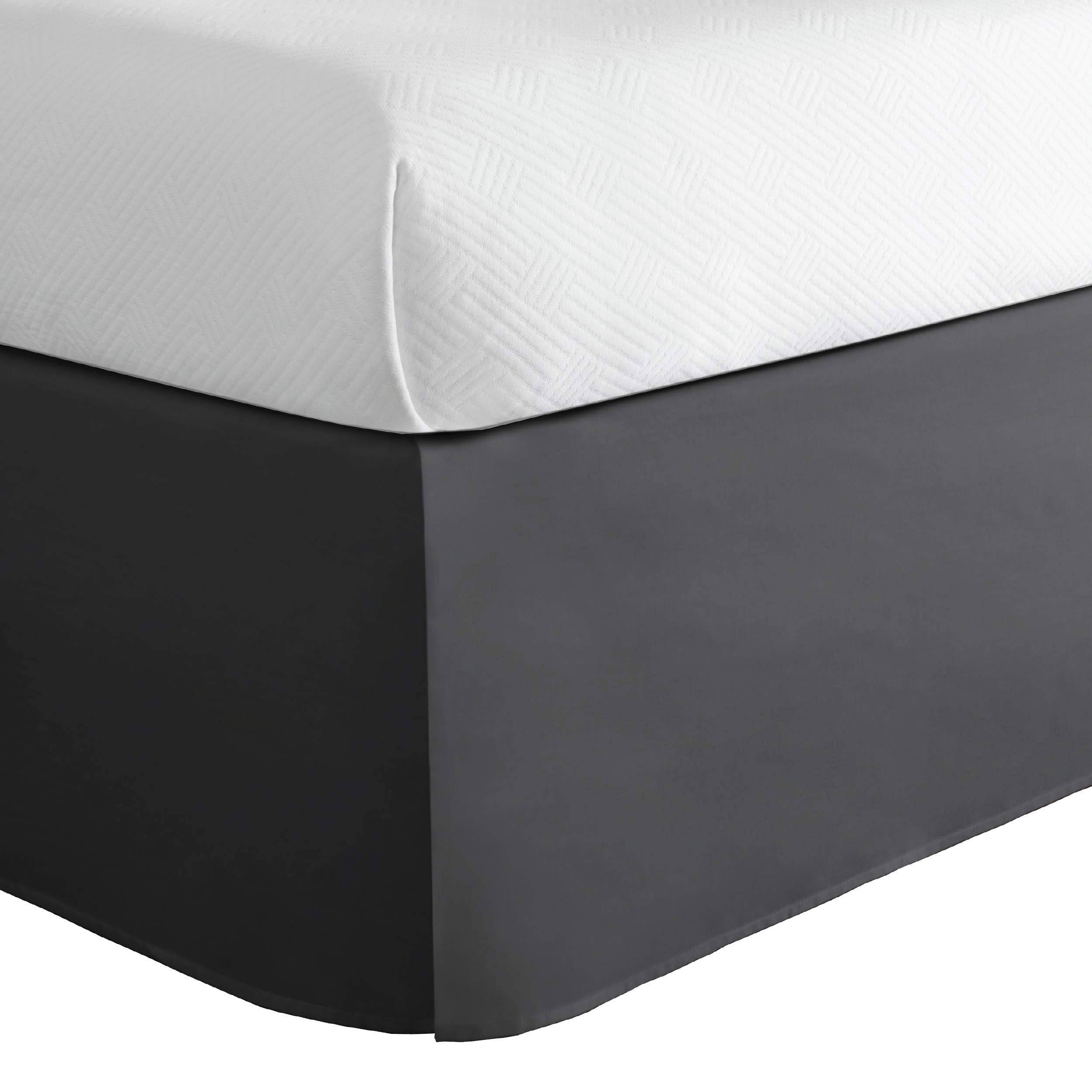 Today? Home Classic Tailored Bed Skirt Dust Ruffle, Cotton Blend Design, 14' Drop Length, Full, Grey