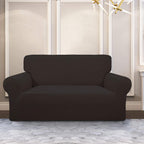Purefit Stretch Loveseat Sofa Slipcover – Spandex Jacquard Non Slip Soft Couch Sofa Cover, Washable Furniture Protector With Non Skid Foam And Elastic Bottom For Kids (Loveseat, Chocolate)