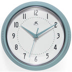 Infinity Instruments Retro 9.5 Inch Round Indoor Wall Clock, Baby Blue