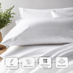 California Design Den Cotton King Pillowcase Set - 400 Thread Count, 100% Cotton Pillowcases, Set Of 2 Pillow Covers, Breathable, Cooling, Soft For Quality Sleep - Beige