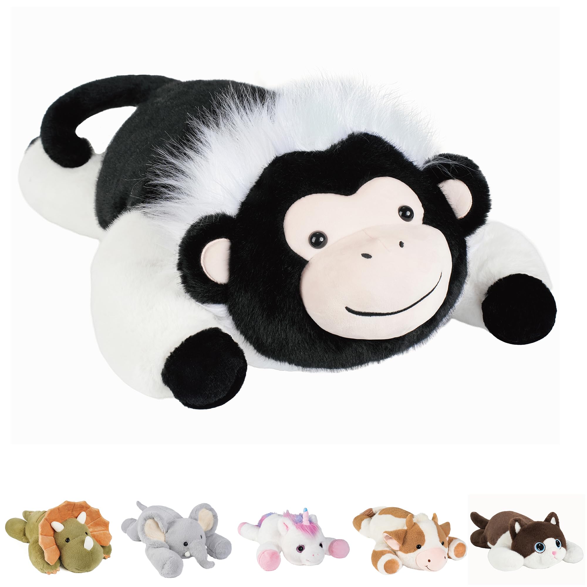 GILFWM Weighted Stuffed Animals Monkey - 25  Big Toy Pillow Plushie Gifts for Kids Boys Girls & Adults, 5 lbs Ultra-Soft Washabl