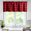 Hiasan Buffalo Plaid Curtains Valances For Windows - Christmas Semi Sheer Checkered Rod Pocket Valance For Living Room, Farmhous