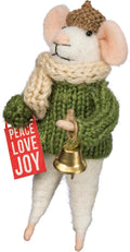 Mouse - Box Sign Peace Love Joy Ornament Shelf Decor 4.75 Primitives by Kathy