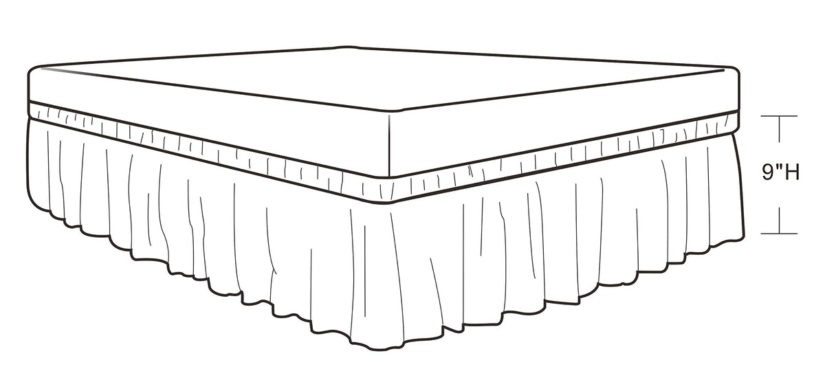 Biscaynebay Wrap Around Bed Skirts For Full & Full Xl Beds Extra Short Drop Of 9', White Elastic Dust Ruffles Easy Fit Wrinkle