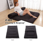 Xicikin Japanese Floor Mattress, Japanese Futon Mattress Foldable Mattress, Roll Up Mattress Tatami Mat With Washable Cover, Easy To Store And Portable For Camping, Black, Twin Full Queen…