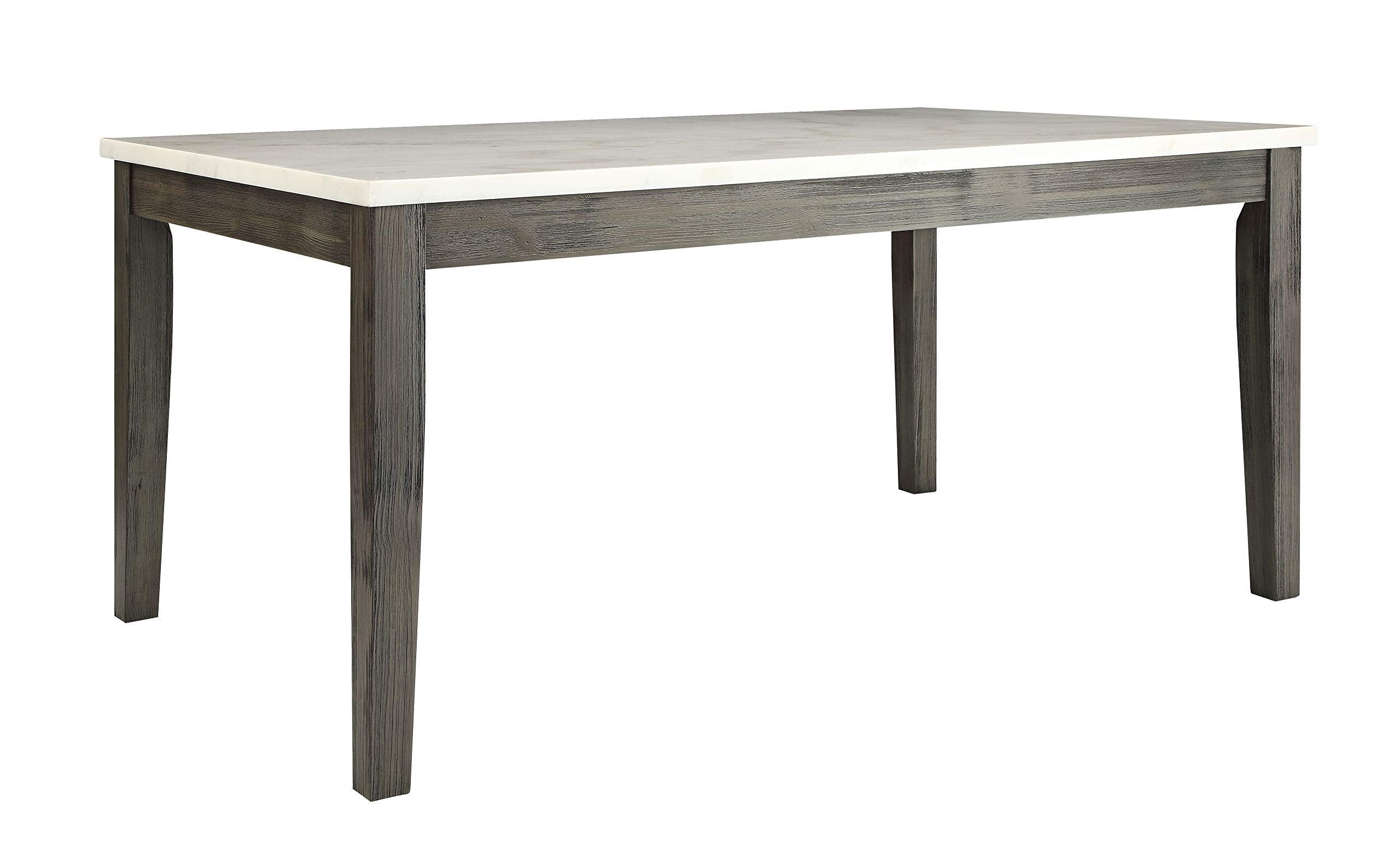 HomeRoots Marble, Wood 64 X 38 X 30 Marble and Gray Oak Dining Table