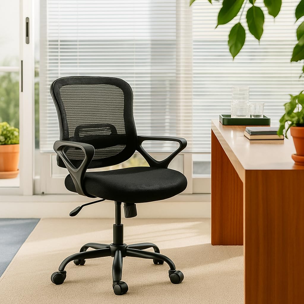 Zidle Trident Mesh Office Chair Study Chair | Fix Armrest| Adjustable Lumbar Support| Ergonomic Home And Office Desk Chair | Spa