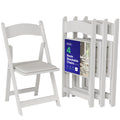 SIMPLEX 4 White Folding Chairs - Resin Stackable Foldable Chairs with Padded Seats - Comfortable White Folding Chairs for Indoor