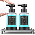 Luxspire Foaming Soap Dispenser, Non-Slip Hand Soap Dispenser with Fast Drying Tray, 15oz Glass Refillable Liquid Bottle for Bat