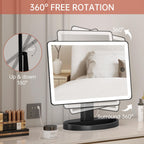 Large Lighted Vanity Makeup Mirror (X-Large Model)- 3 Color Lighting Modes Light Up Mirror With 88 Led, 360 Rotation Touch Scree