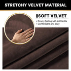 4 Pieces Sofa Covers Stretch Velvet Couch Covers For 3 Cushion Sofa Slipcovers Soft Sofa Slip Covers Furniture Covers With 3 Individual Seat Cushion Covers, Machine Washable (X-Large, Brown)