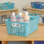 Really Good Stuff 160016Wa Multi-Purpose Plastic Storage Baskets For Classroom Or Home Use - Stackable Mesh Plastic Baskets With