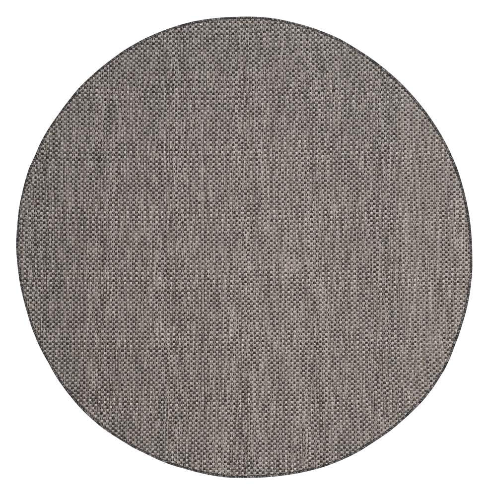 SAFAVIEH Courtyard Collection 53 Round Black/Beige CY8521 Indoor/ Outdoor-Waterproof Easy-Cleaning Patio Backyard Mudroom Area-