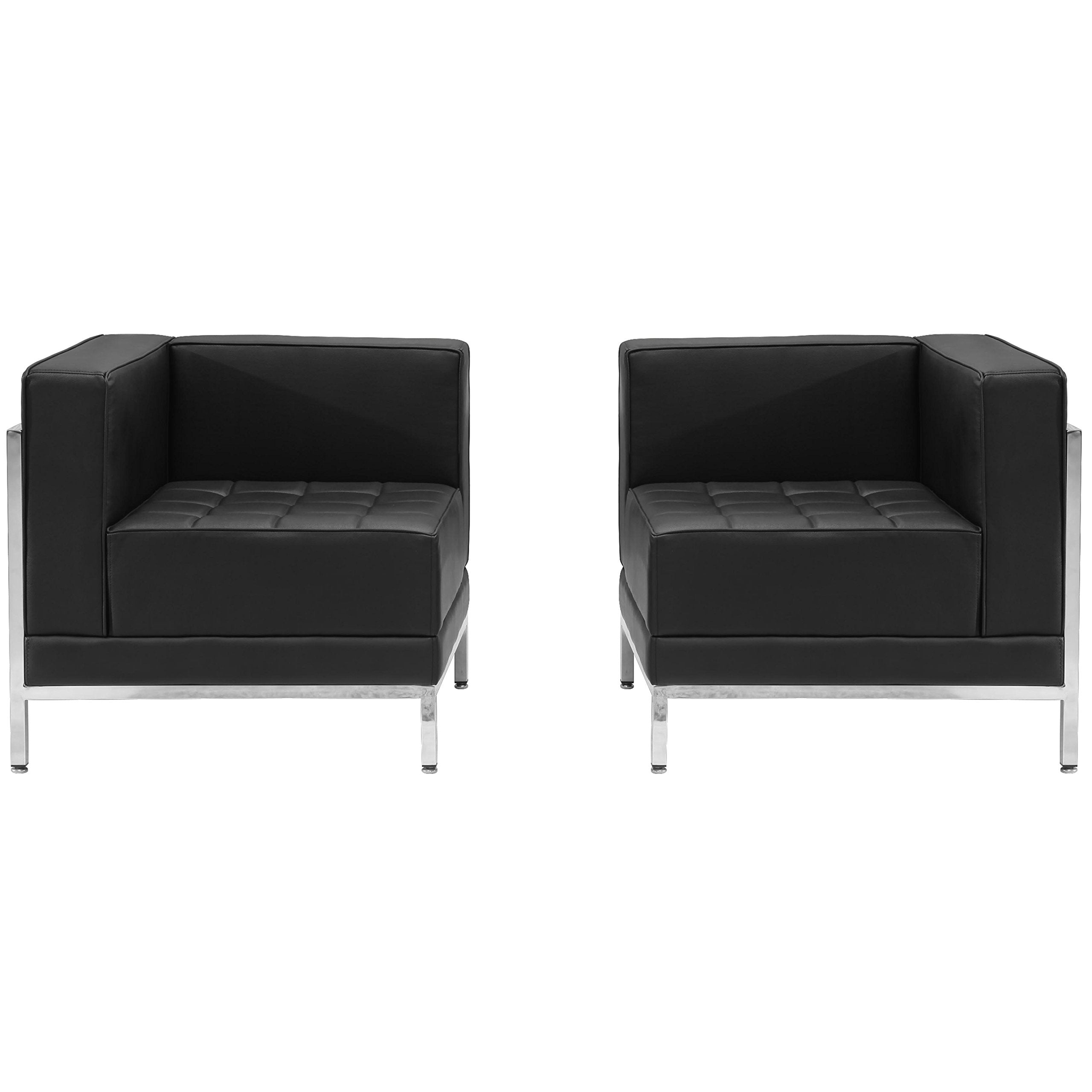 Flash Furniture HERCULES Imagination Series Black LeatherSoft 2 Piece Corner Chair Set