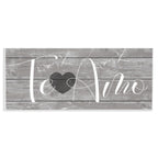 Stupell Industries Te Amo Romantic Rustic Grey Sign with Heart Wall Art, 7x17, Gray