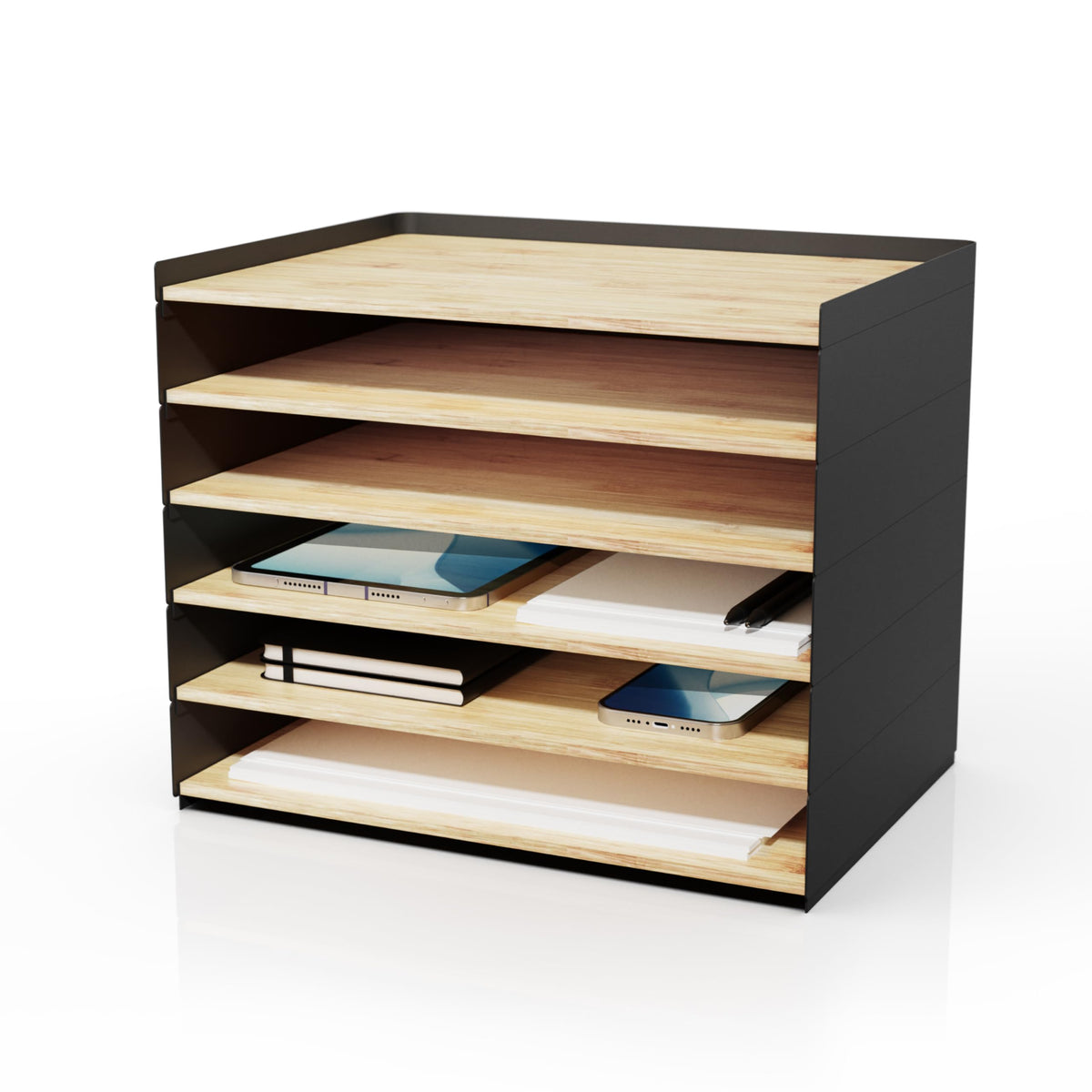 Desktoporganizer-1Drawer Prosumer'S Choice Desk Paper Organizer Tray Wood - Ideal Solution And Size For Clean Desktop Setup - Su