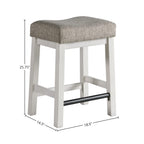 Intercon Drake Backless Bar Stool with Cushion Seat, Set of 2, Rustic White & French Oak