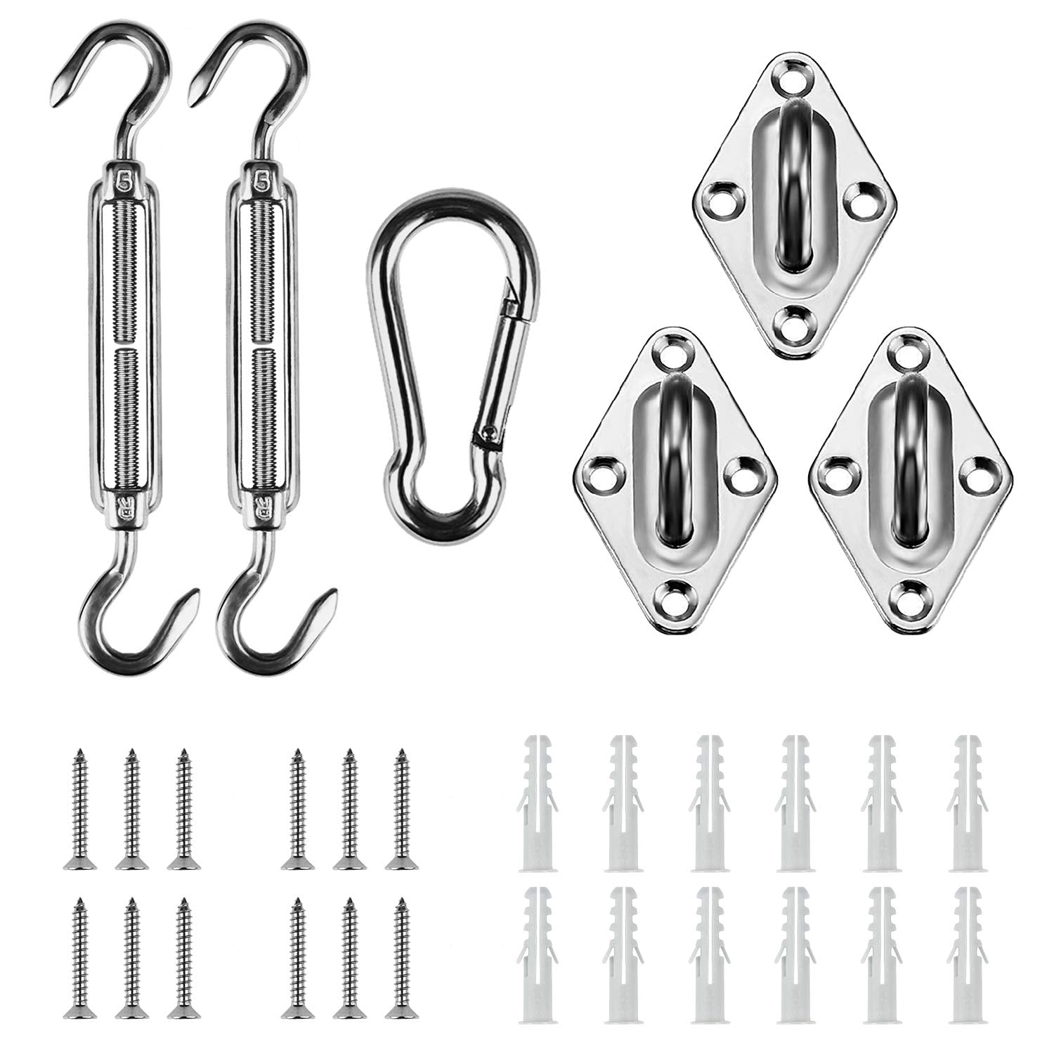 Artpuch Sun Shade Sail Hardware Kit 5 Inch For Triangle Sun Shade Sail Outdoor Installation 304 Stainless Steel