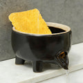 Wowhalolo Ceramic Sponge Holder with Drainage, Black Sink Caddy Organizer