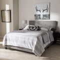 Baxton Studio Hampton Modern and Contemporary Light Grey Fabric Upholstered Queen Size Bed Light Grey/Contemporary/Fabric Polyes