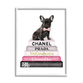 Stupell Industries Book Stack Fashion French Bulldog