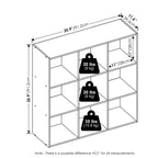 Furinno Pelli Cubic Multipurpose Clothing & Closet Storage Organizer Shelf, 9-Cube, White
