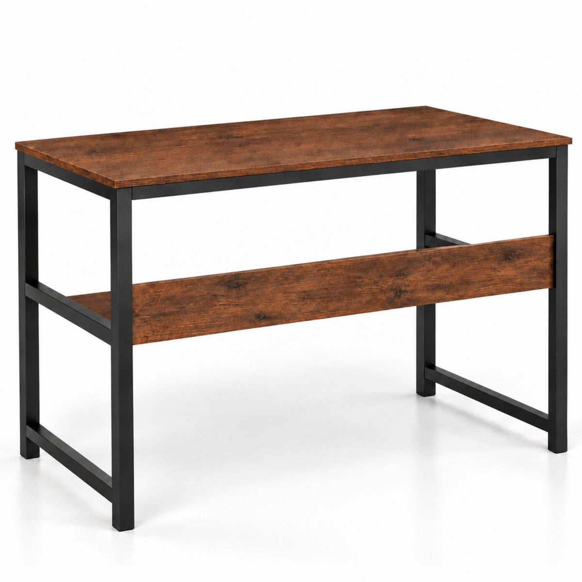 Deskizia Study Table For Home | With Underdesk Storage Shelf, Wooden Industria, Computer Table For Home Office & Gaming, Rustic