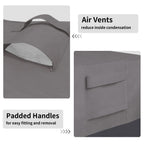 Easy-Going Outdoor Ottoman Cover, Waterproof Patio Ottoman Cover, Heavy Duty Outdoor Furniture Cover With Padded Handles (33'X33'X17', Gray/Dark Gray)